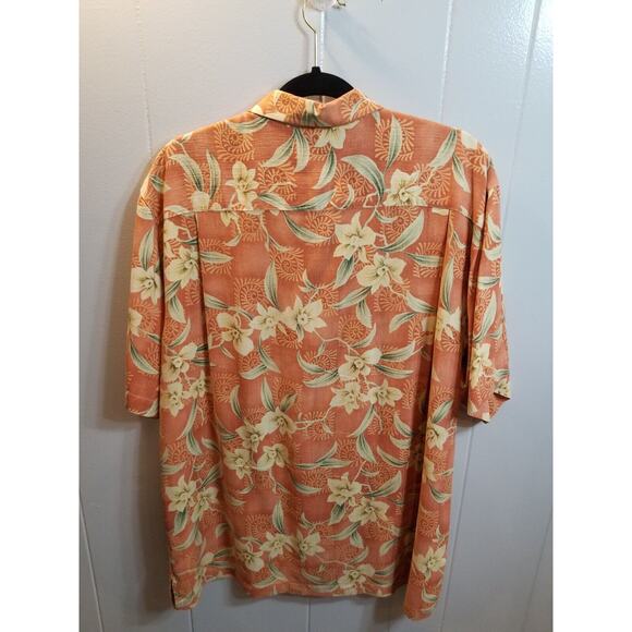 Tommy Bahama Mens Medium Terracotta Floral Hawaiian‎ 100% Silk Shirt - Picture 4 of 9